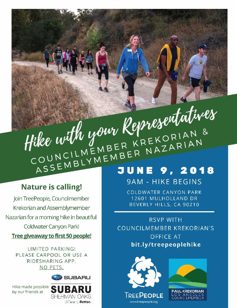 2018-0609-hike Hike with representatives Krekorian and Nazarian