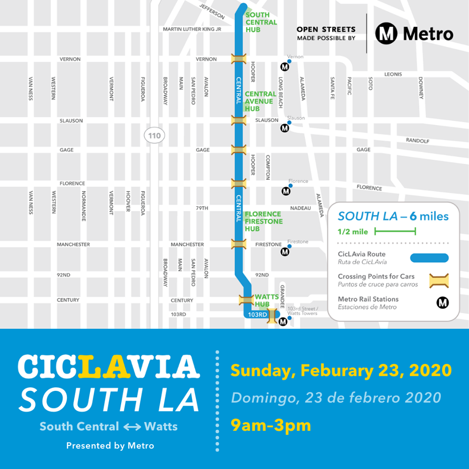 ciclavia-southla CicLAvia route map