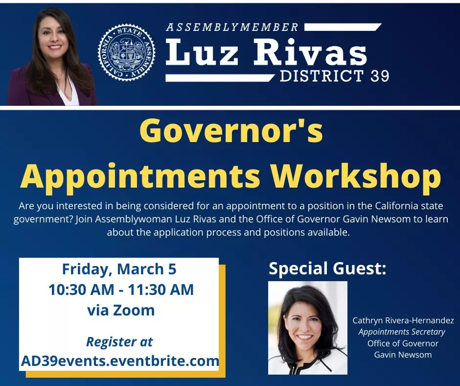 rivas workshop Governor's Appointment Workshop