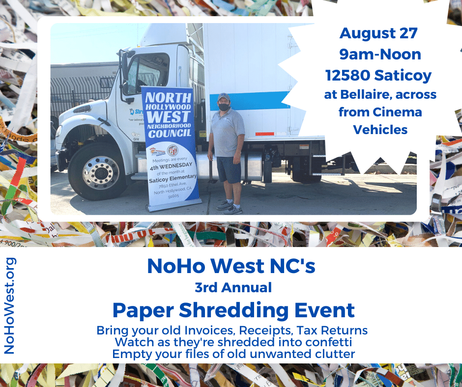 NoHo West NC’s 3rd Annual Paper Shredding Event Paper Shredding Event