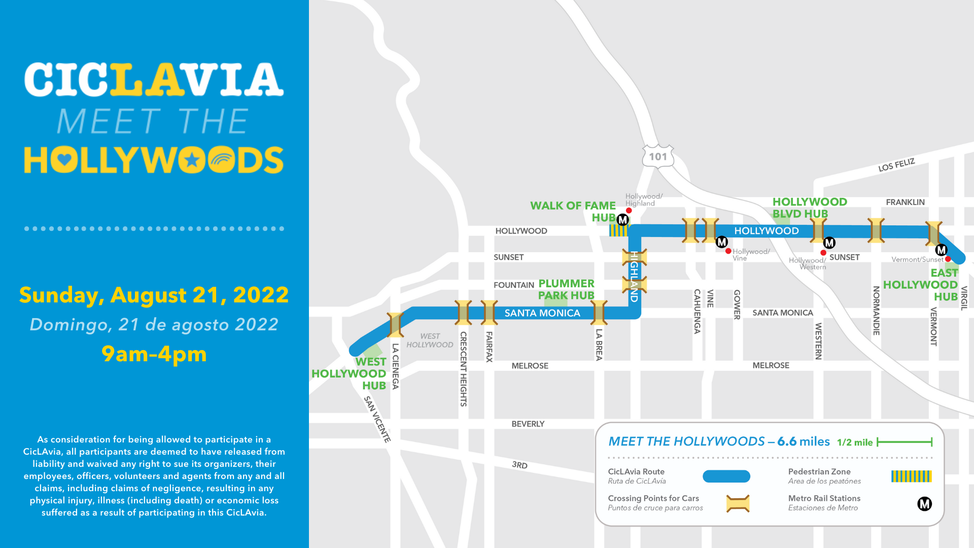 Route-Map-Hollywoods CicLAvia: Meet the Hollywoods